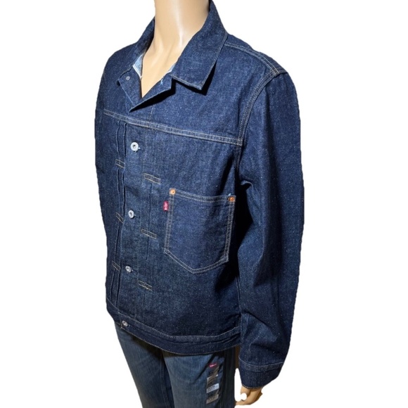 LEVI'S Levi Levis Strauss Premium Men Tucker Jacket Dark Blue Rinse Denim L $128 - Picture 5 of 7